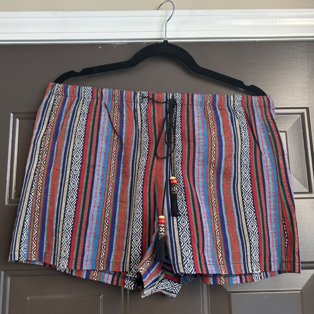 Multi colored, elastic, boho Shorts